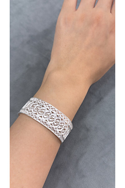 Midyat Artuklu Gümüşçülük Telkari Fiyonk Model Gümüş Bilezik