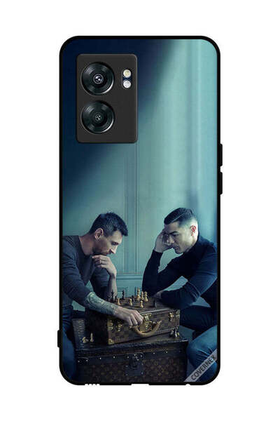 Covernex غطاء حماية لهاتف OnePlus Nord N300 ميسي ضد رونالدو يلعبان الشطرنج