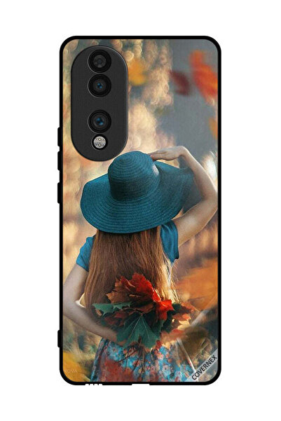 Covernex غطاء حماية لهاتف Honor 70، فتاة قبعة تخفي أوراق الحب