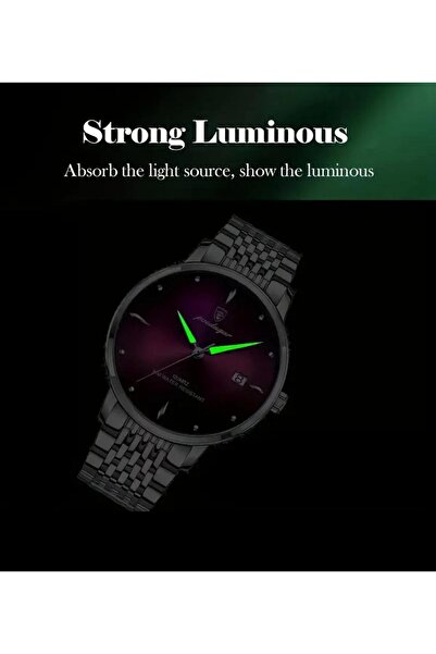 POEDAGAR Waterproof Luxury Men Wrist Watch with Calendar Function