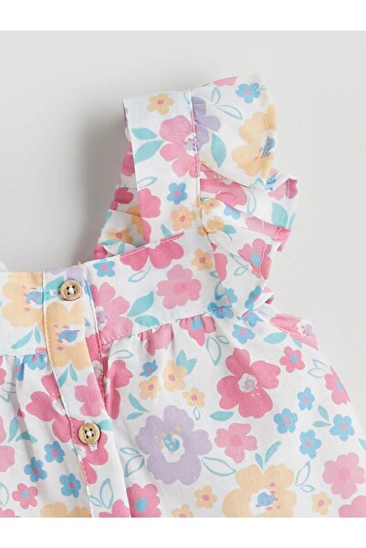 LC Waikiki Lcw Baby Square Collar Floral Baby Girl Blouse and Shorts 2-Piece (S5)