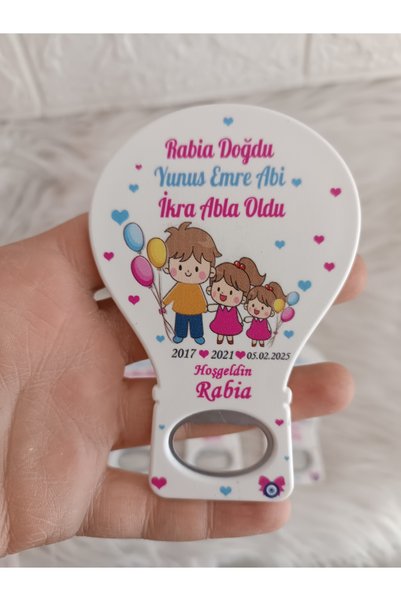 Doğrukan Hediyelik 25 adet 3 kardeşli balon açacak magnet yenidoğan doğum gün...