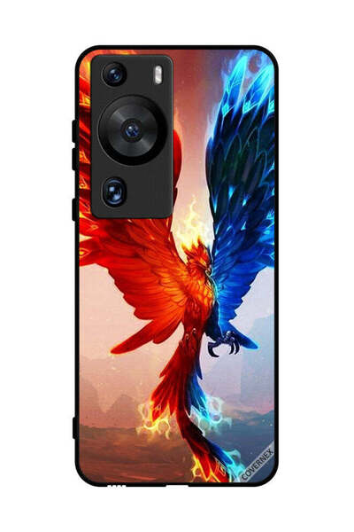 Covernex غطاء حماية لهاتف هواوي بي 60 برو - خلفية نسر النار والماء