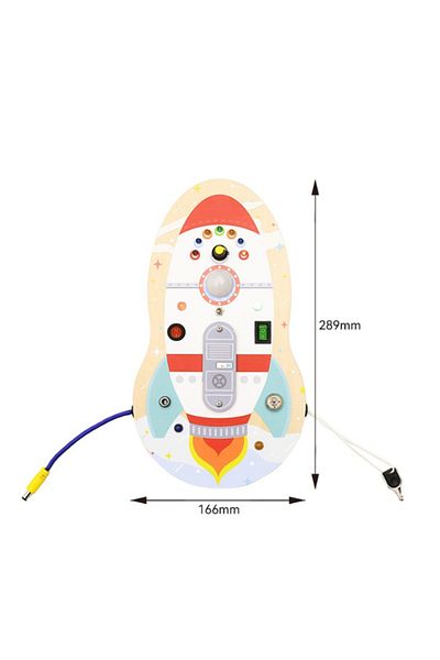 Generic Rocket Busy Board for Toddlers – Montessori Wooden Sensory Toy for Kids Age 3+