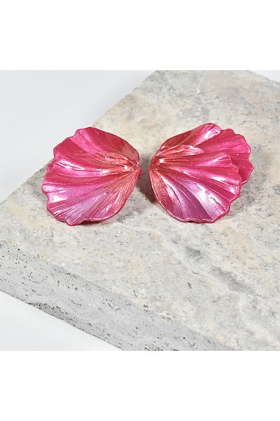 NARRU NARRU earrings, shell-shaped, shades of pink, handmade Calliope 03