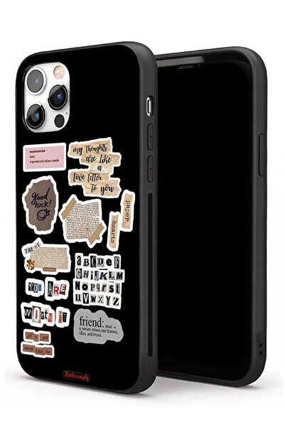 Tolwak Apple iPhone 11 Pro Max Protective Case Good Luck Quotes Stickers