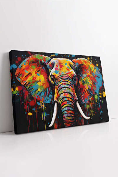 KOSS Dijital Pictură abstractă pe pânză cu elefant colorat, pânză cu elefant ...