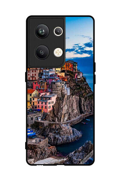 Covernex غطاء حماية لهاتف Oppo Reno 9 Pro Plus - منازل ملونة على البحر