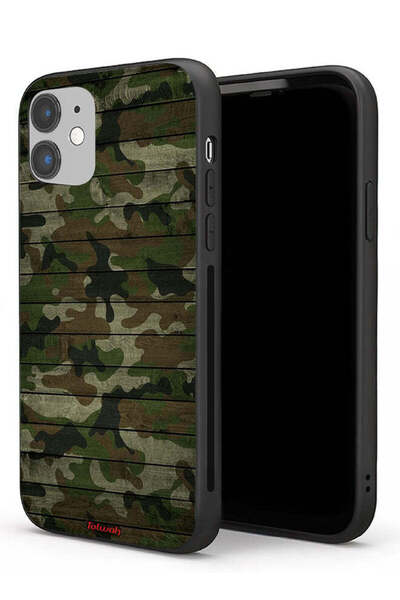 Tolwak Apple iPhone 11 Protective Case Camouflage Wooden Pattern