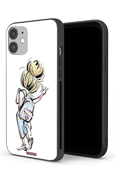Tolwak جراب حماية لجهاز Apple iPhone 12 بتصميم فتاة العودة إلى المدرسة