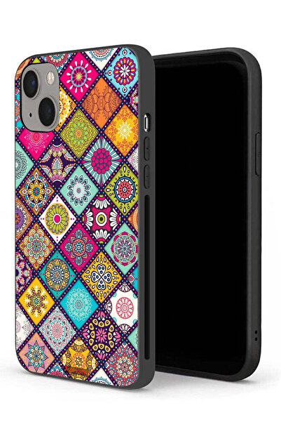 Tolwak جراب حماية لجهاز Apple iPhone 13 mini بنمط مربعات ماندالا