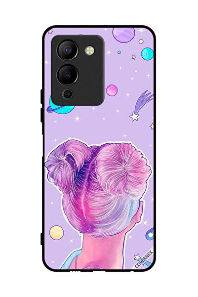 Covernex غطاء حماية لهاتف Infinix Note 12 Pro 5G برسومات فتاة ونجوم الفضاء