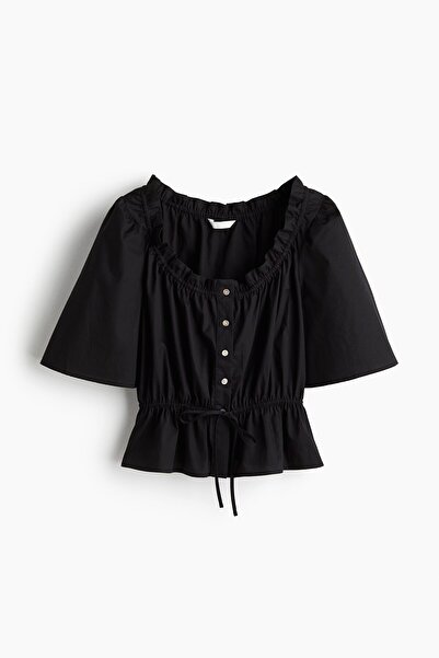 H&M Fırfırlı ve Pamuklu Bluz