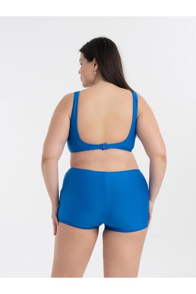 AQUAVİVA Women's Saks Plus Size Quinn Double Breasted Detailed Bikini Set with Shorts