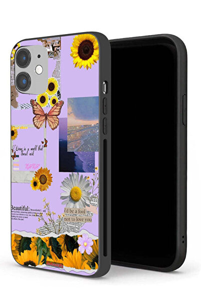 Tolwak جراب حماية لجهاز Apple iPhone 12 mini بملصقات عباد الشمس الجميلة