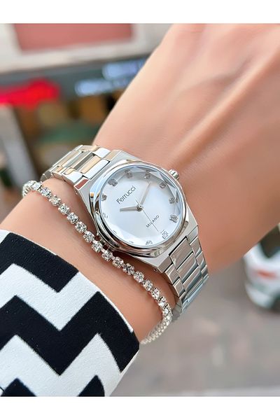 Ferrucci Steel Cord Women's Wristwatch 3 Atm Waterproof with 2 Years Warranty Mechanism