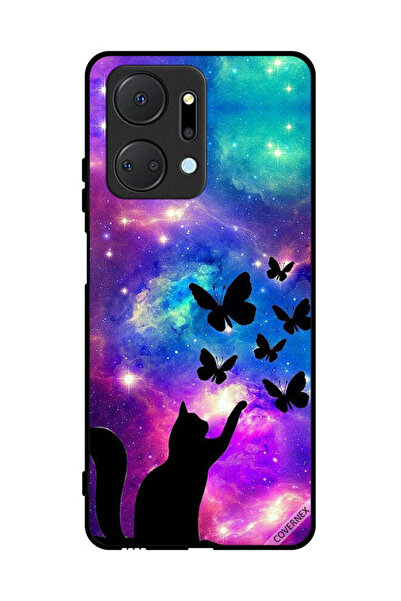 Covernex غطاء حماية لهاتف Honor X7a بطبعة قطة وفراشات