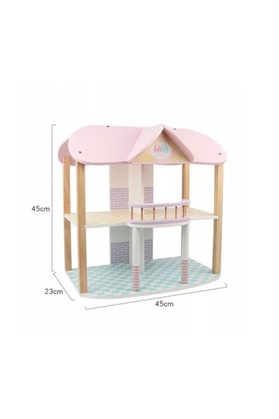 Factory Price - بيت الدمية الخشبي الواقعي من آفا باللون الوردي