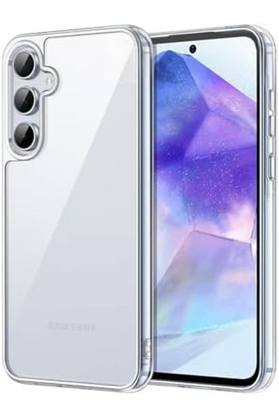 Glassology جراب شفاف لهاتف سامسونج A55، غطاء هاتف مقاوم للصدمات، غير قابل للاصفرار