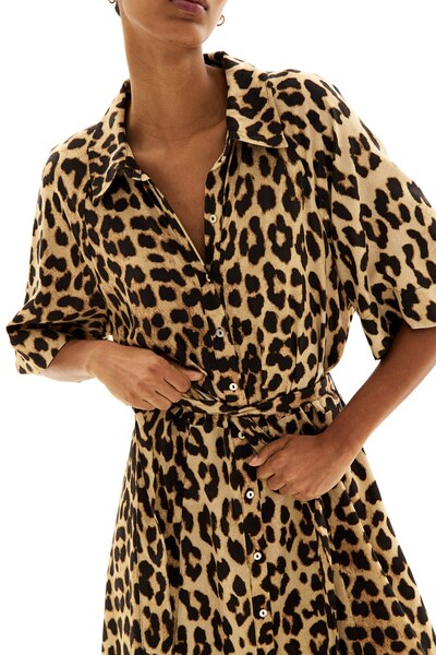 H&M Kuşaklı Gömlek Elbise