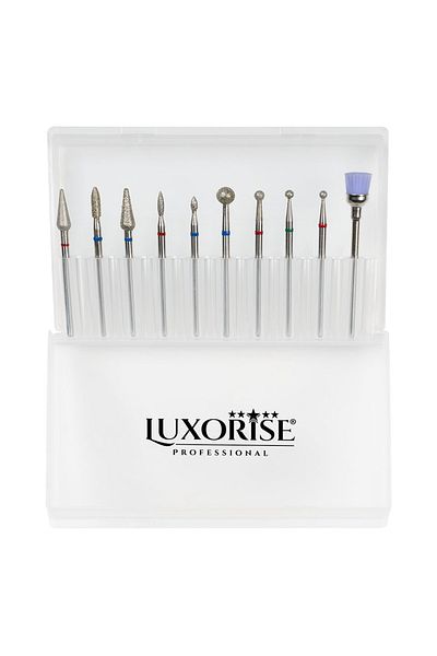 LUXORISE Set burghie pentru unghii pentru pilă electrică profesională, 10 buc.