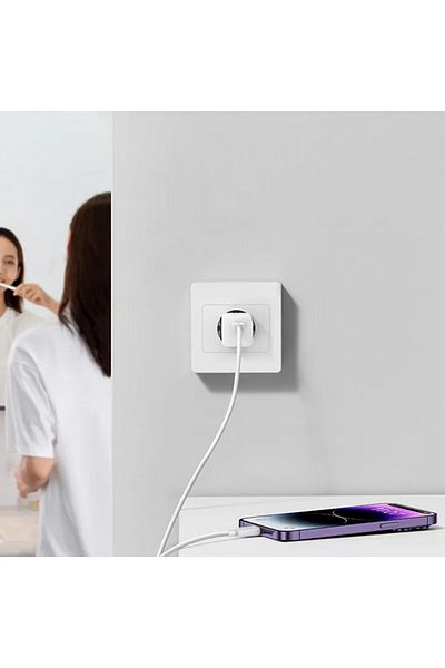 Baseus Charger Type-C, Fast Charging, GaN, 20W - (CCGN050102) - White