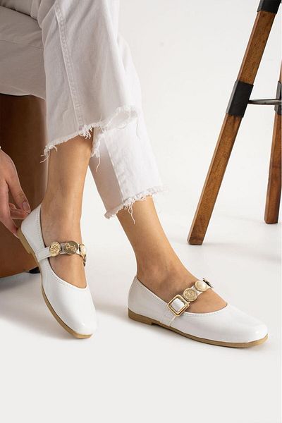Wordex Sb1608 Daily Women's Belted Stone Ballerina Ballerina Lightweight Comfortable Stylish Ballerina Shoes
