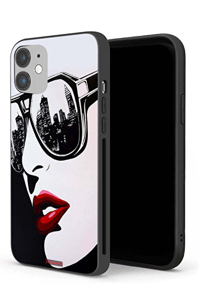 Tolwak جراب حماية لجهاز Apple iPhone 12 mini بتصميم وجه فتاة وفن تجريدي