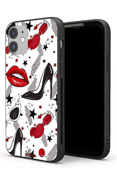 Tolwak Apple iPhone 11 Protective Case Lipstick And Shoes Art