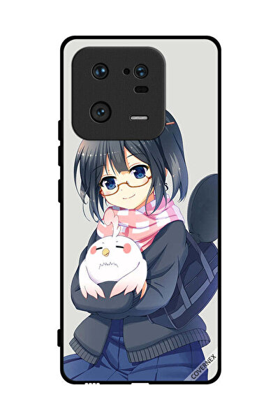 Covernex غطاء حماية لهاتف شاومي 13 برو، رسم فتاة تحمل حيوانًا أليفًا