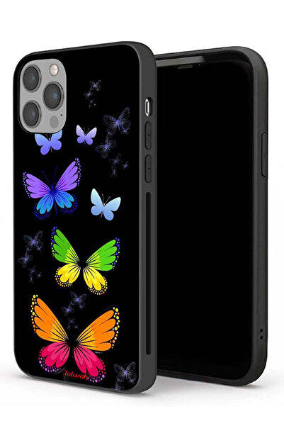 Tolwak غطاء حماية لجهاز Apple iPhone 12 Pro بنقشة فراشات ملونة