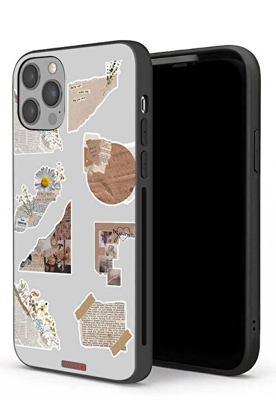 Tolwak جراب حماية لجهاز Apple iPhone 12 Pro مصنوع من قطع من الملصقات الورقية