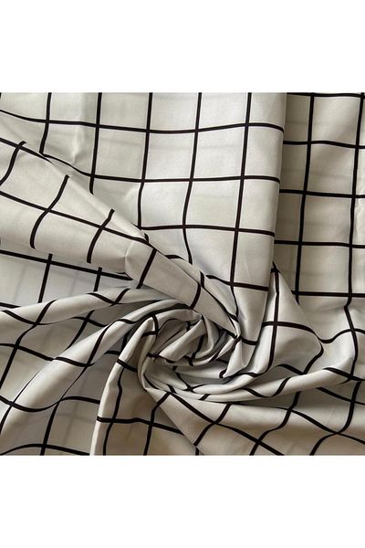 Belsina Home 1 Meter |   White Line Pattern Fabric, Board Cloth |   Duvet Cover, Sheet Fabric Ranforce |   Width: 240 cm