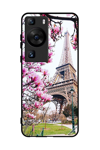 Covernex غطاء حماية لهاتف هواوي بي 60 - زهور وبرج إيفل