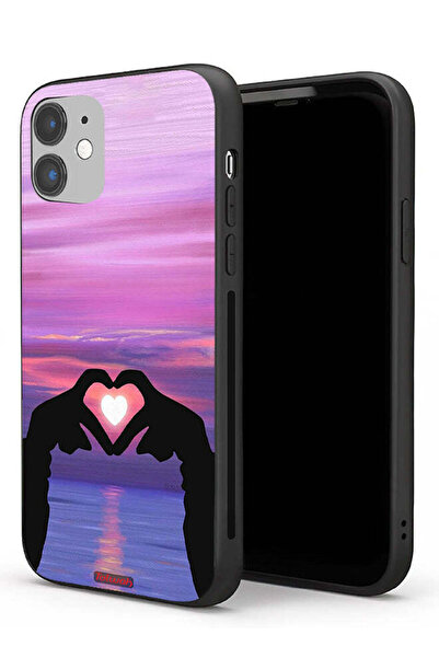 Tolwak Apple iPhone 11 Protective Case Heart Moon