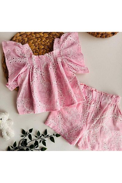 Serkon Girl's Brode Gipeli Shorts Skirt Suit Ser-0826