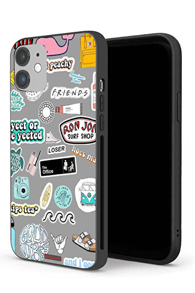 Tolwak جراب حماية لجهاز Apple iPhone 12 mini بملصقات Good Vibes