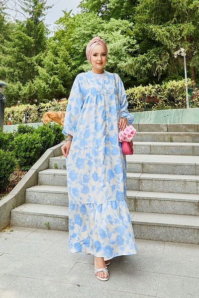 EBRUTESETTÜR Batik Pattern Modal Hijab Dress