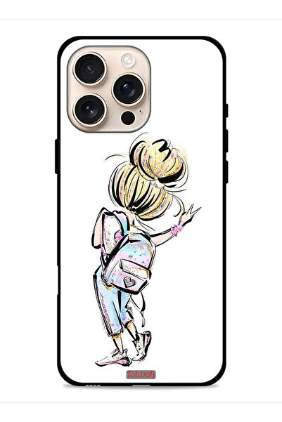 Tolwak غطاء حماية لجهاز آيفون 16 برو من آبل، رسم فتاة العودة إلى المدرسة