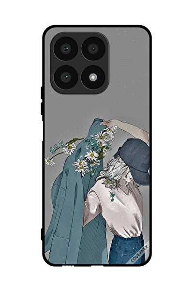 Covernex غطاء حماية لهاتف Honor X8a بتصميم فتاة ترتدي معطفًا