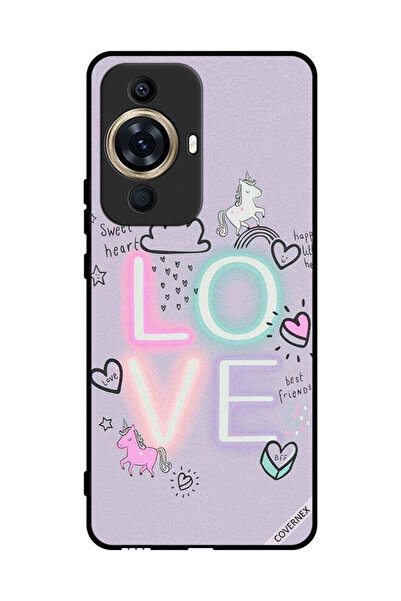 Covernex غطاء حماية لهاتف هواوي نوفا 11 ألترا - قلب حلو، حب، وحيد القرن