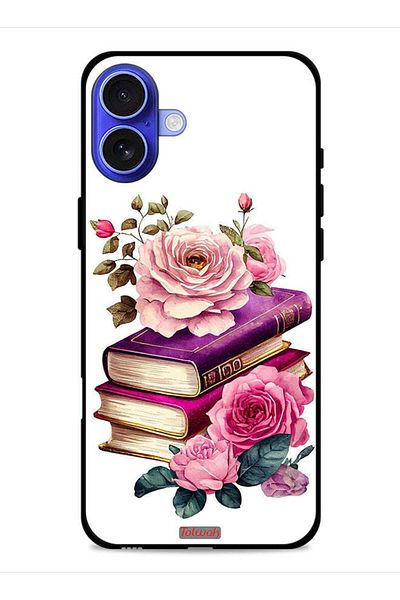 Tolwak Apple iPhone 16 Plus Protective Case Cover Roses And Books