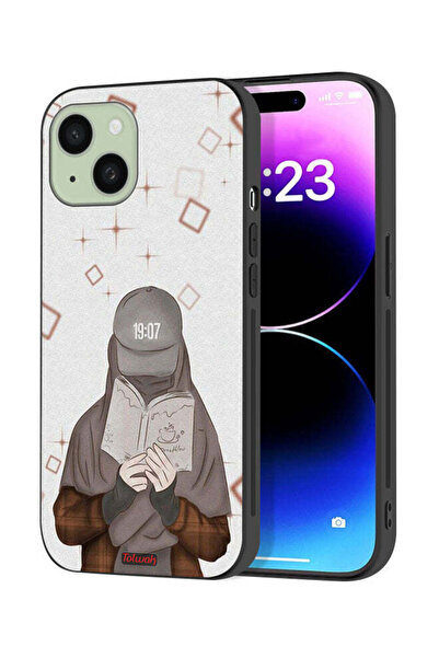 Tolwak Apple iPhone 15 Plus Protective Case Cover Girl Reading Art