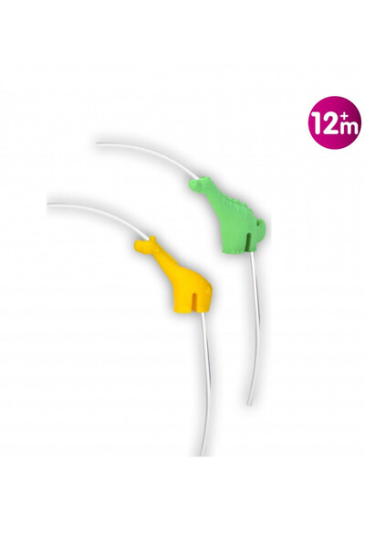 Nuby Set de 2 paie reutilizabile din silicon Nuby, cu suport în formă de anim...