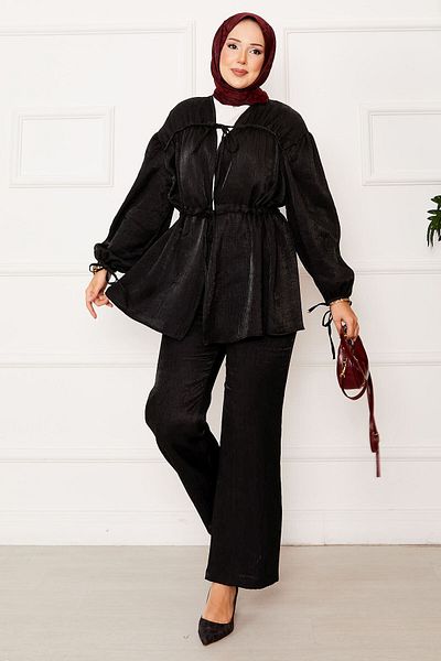 EBRUTESETTÜR Drawstring Detailed Waist Tunnel Kimono Suit