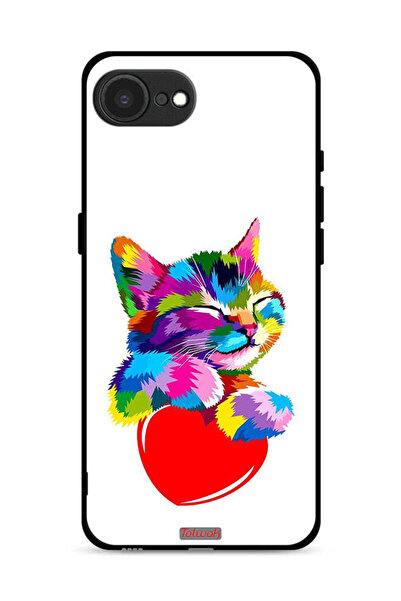Tolwak غطاء حماية لجهاز Apple iPhone 16e بتصميم قطة ملونة