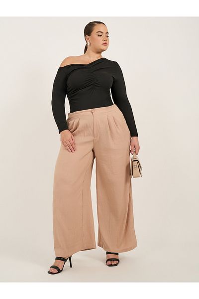 Styli Plus Size Pleated Wide Leg Pants