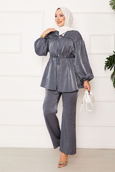 EBRUTESETTÜR Drawstring Detailed Waist Tunnel Kimono Suit