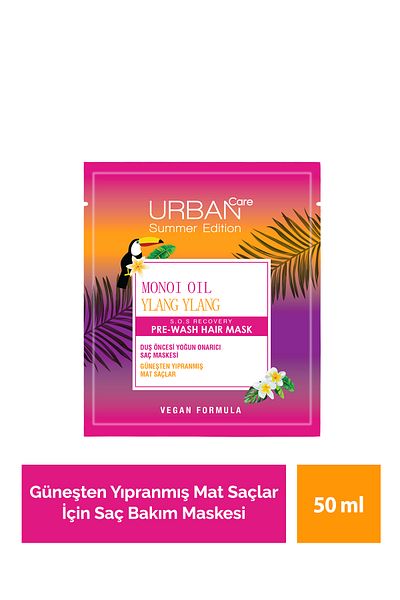 Urban Care Monoi Oil & Ylang Ylang Special Pre-Shower Hair Care Mask for Sun Damaged Matte Hair-50 ml