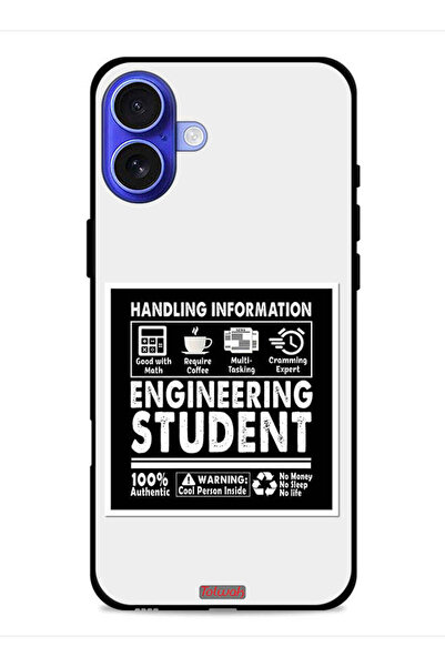 Tolwak غطاء حماية لجهاز آيفون 16 من آبل، ملصق طالب هندسة